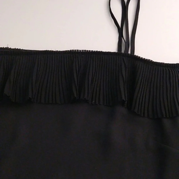 CITY CHIC OFF SHOULDER, BLOUSE, PLEATED RUFFLE SHEER BLACK - Picture 7 of 8